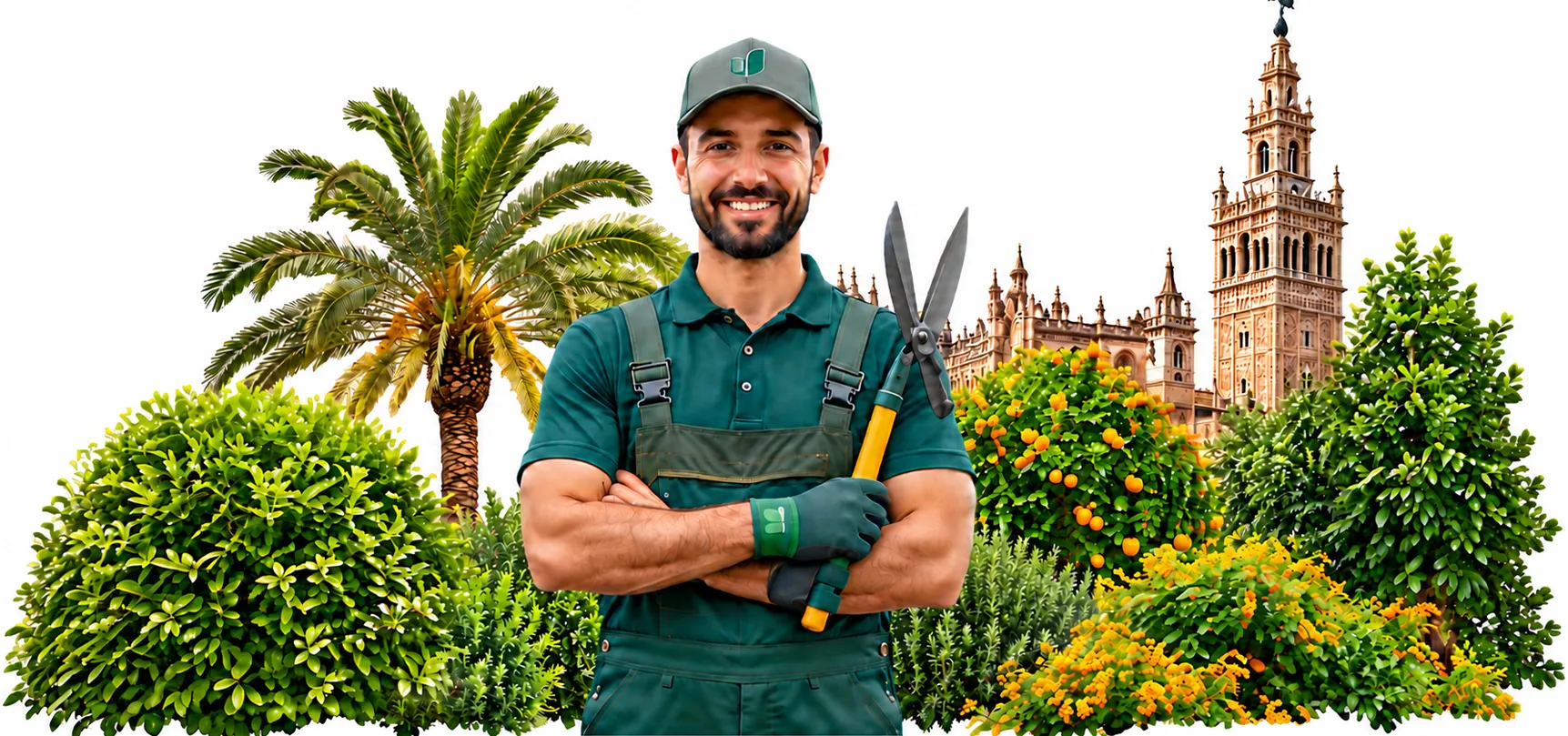 Jardineros en Dos Hermanas trabajando en un jardín